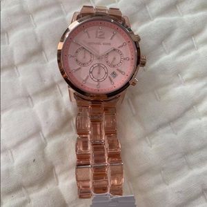 NIB Michael Kors rose-gold acrylic band watch